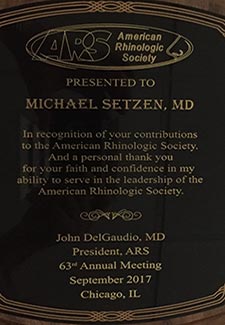 American Rhinologic Society Dr. Setzen Citation