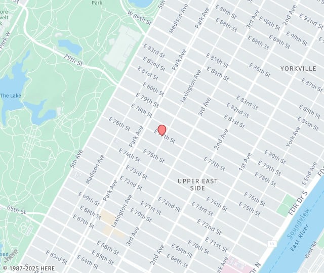 Location Map: 130 East 77th Street New York, NY 10075